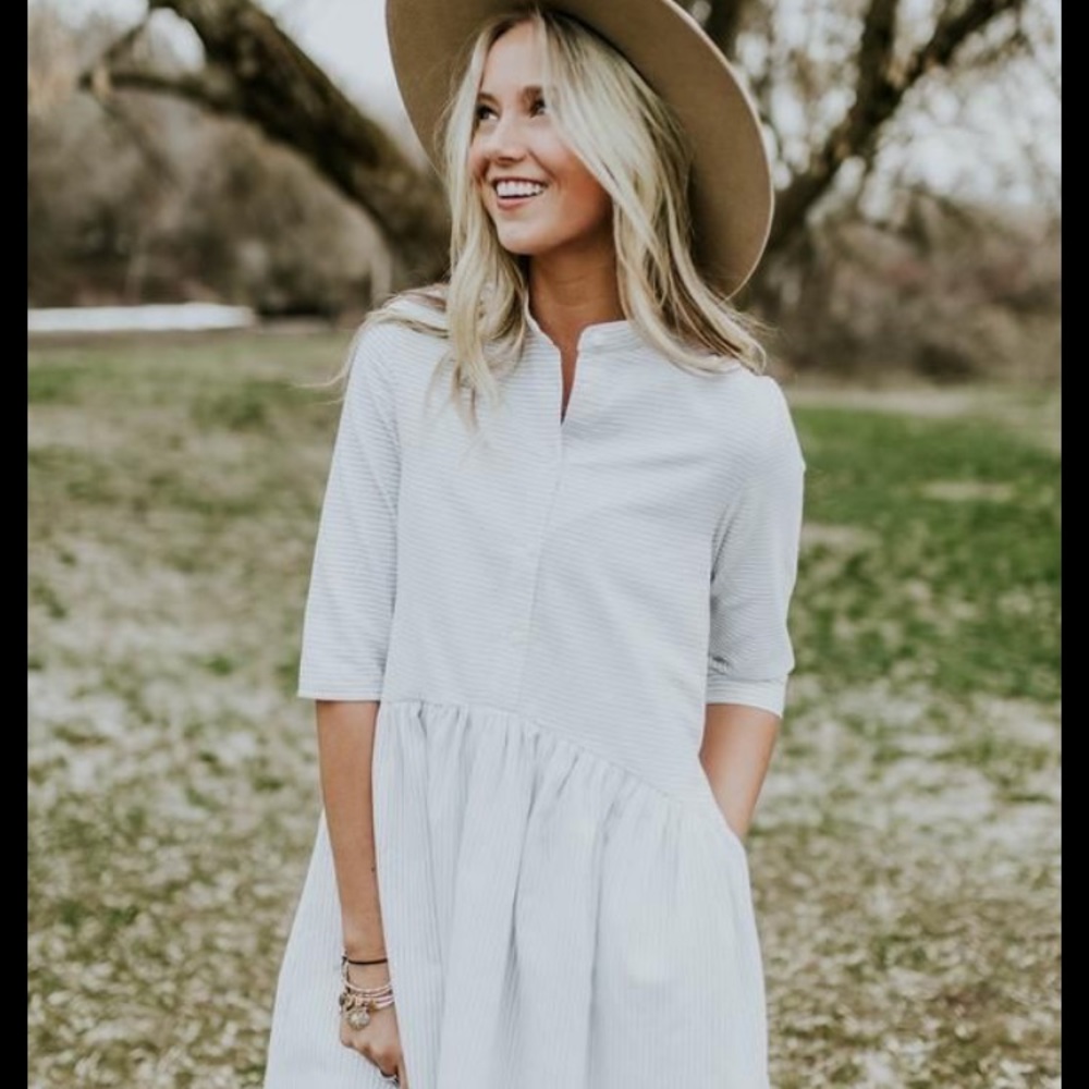 Roolee Piper Striped Button Dress